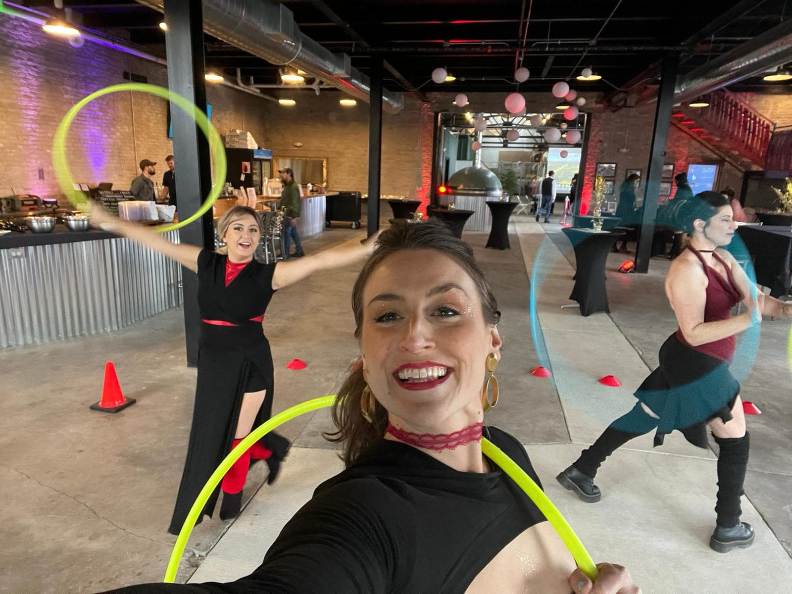 Hula hoop trio selfie